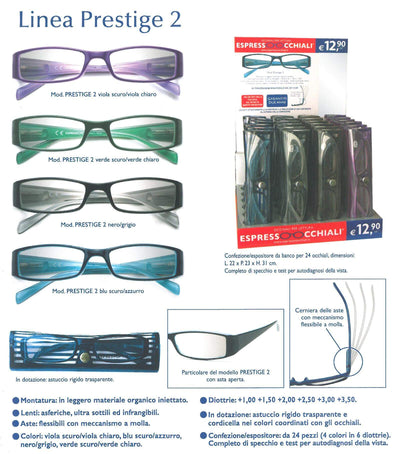 OCCHIALI DA LETTURA PRESTIGE 2/5 - 1.0  (4PZ)