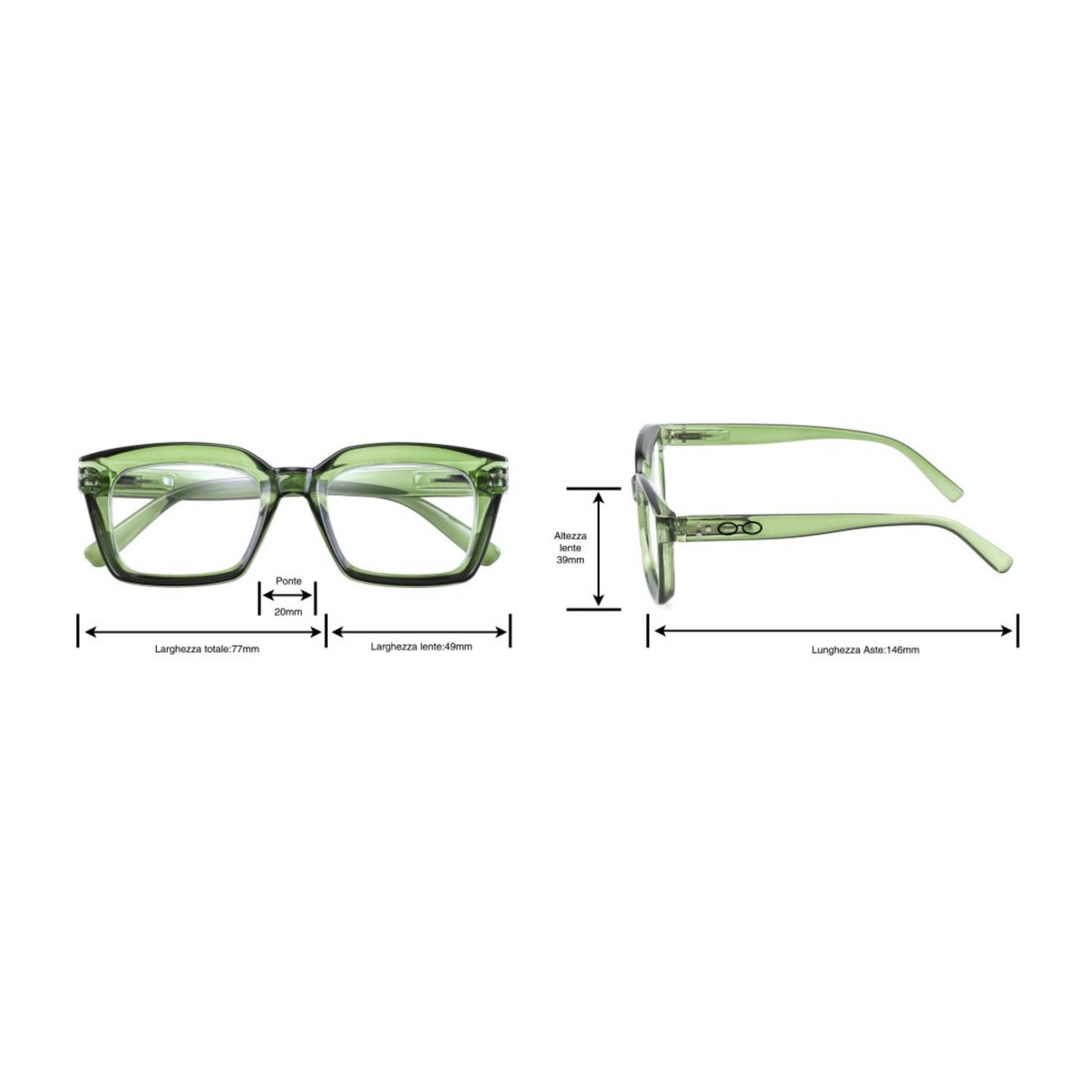 OCCHIALI DA LETTURA BRAVE 2.00 - VERDE