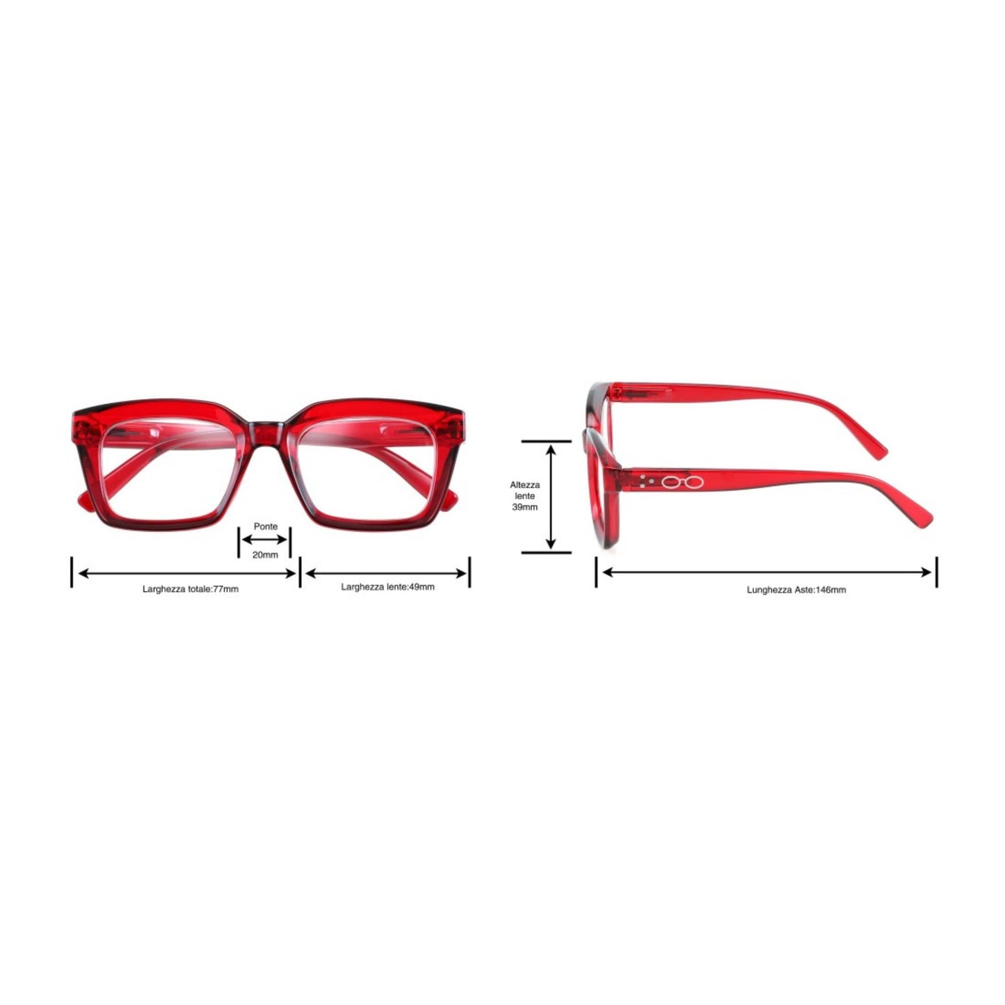 OCCHIALI DA LETTURA BRAVE 3.50 - ROSSO