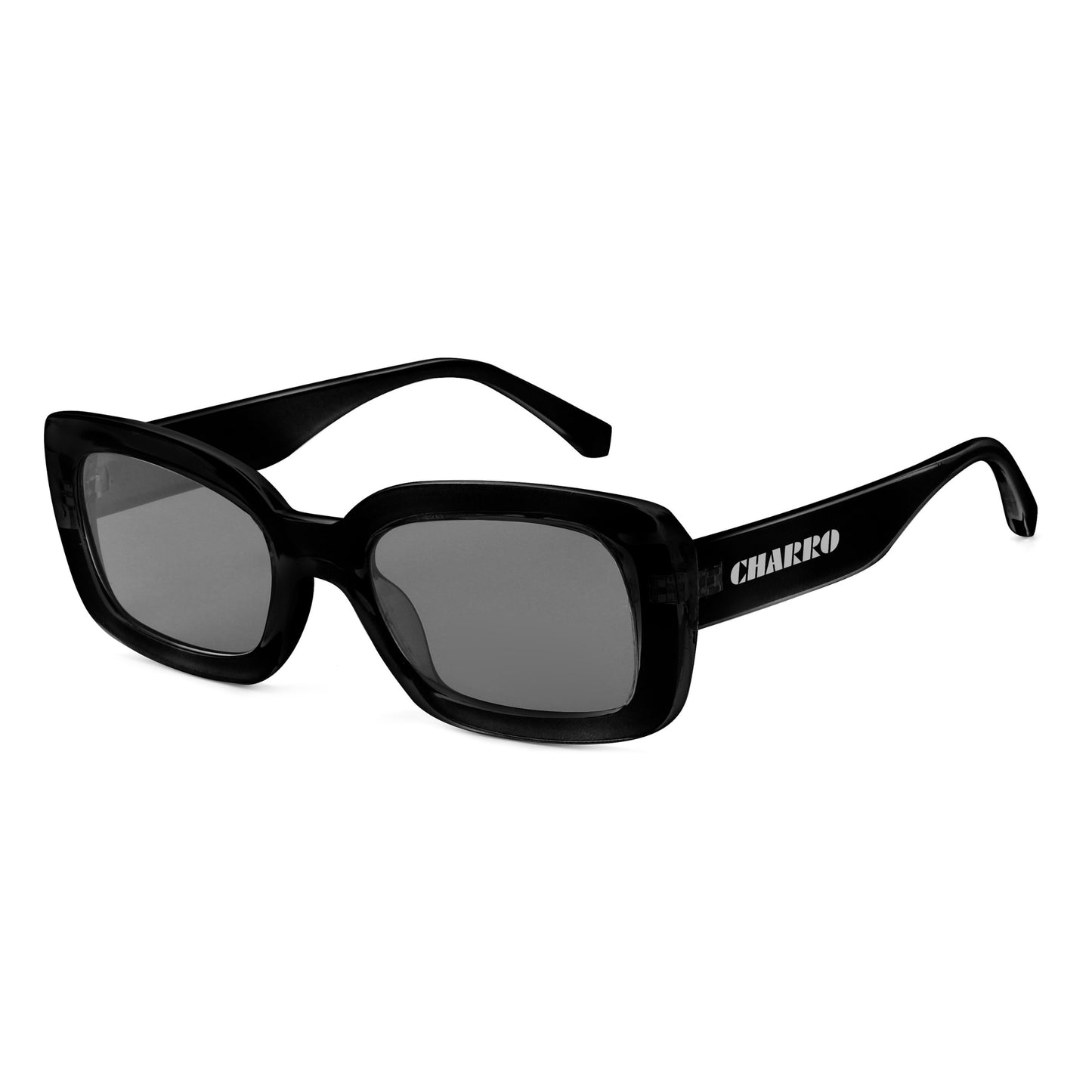 El Charro 130-1 Boston polarizzati montatura nera acetato squadrata con dettagli lucidi