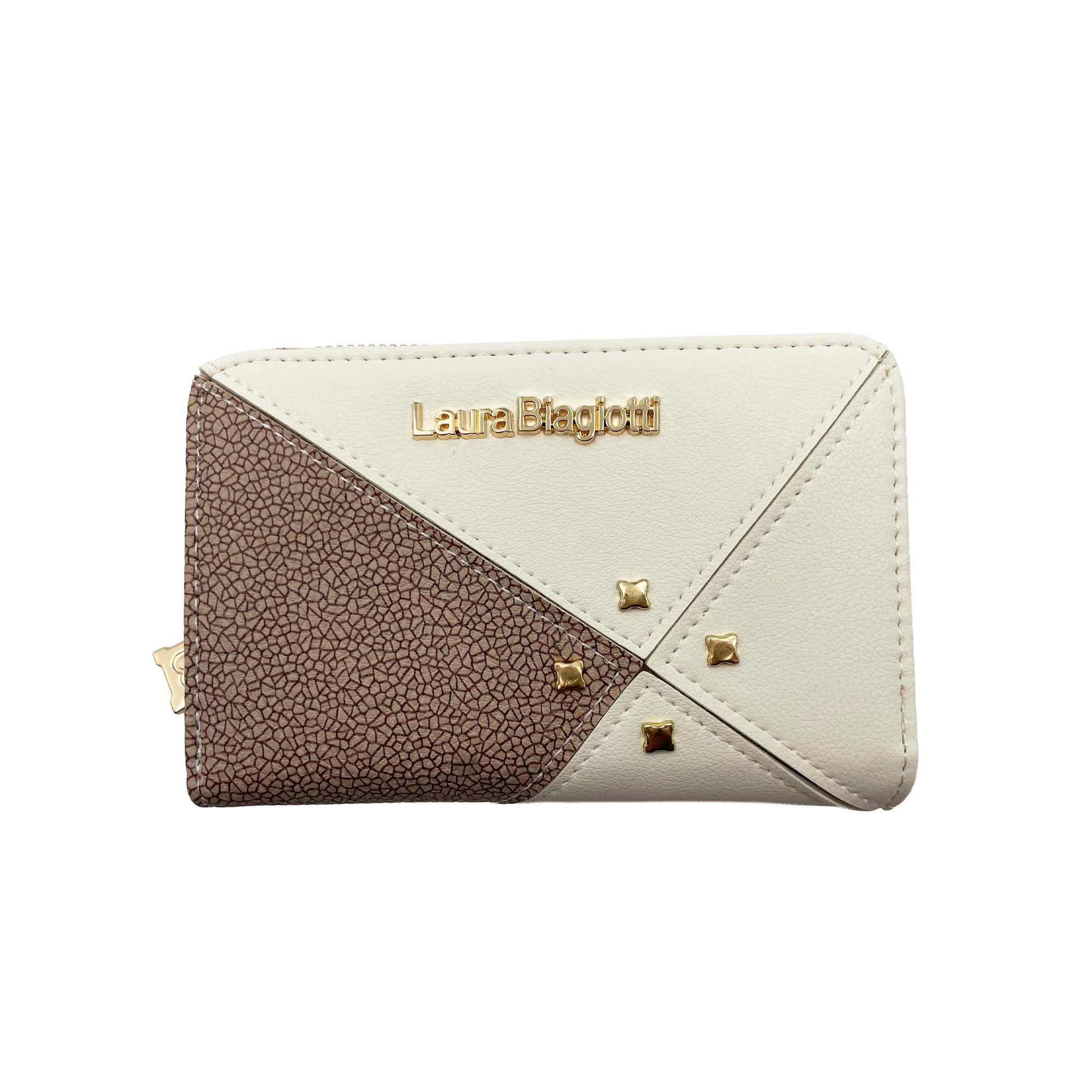 Portafoglio donna Biagiotti Peack similpelle bianco dettagli decorativi P00000C4A