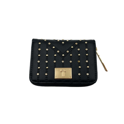 Portafoglio donna Lancetti Clash similpelle nero logo Lancetti P00000E2