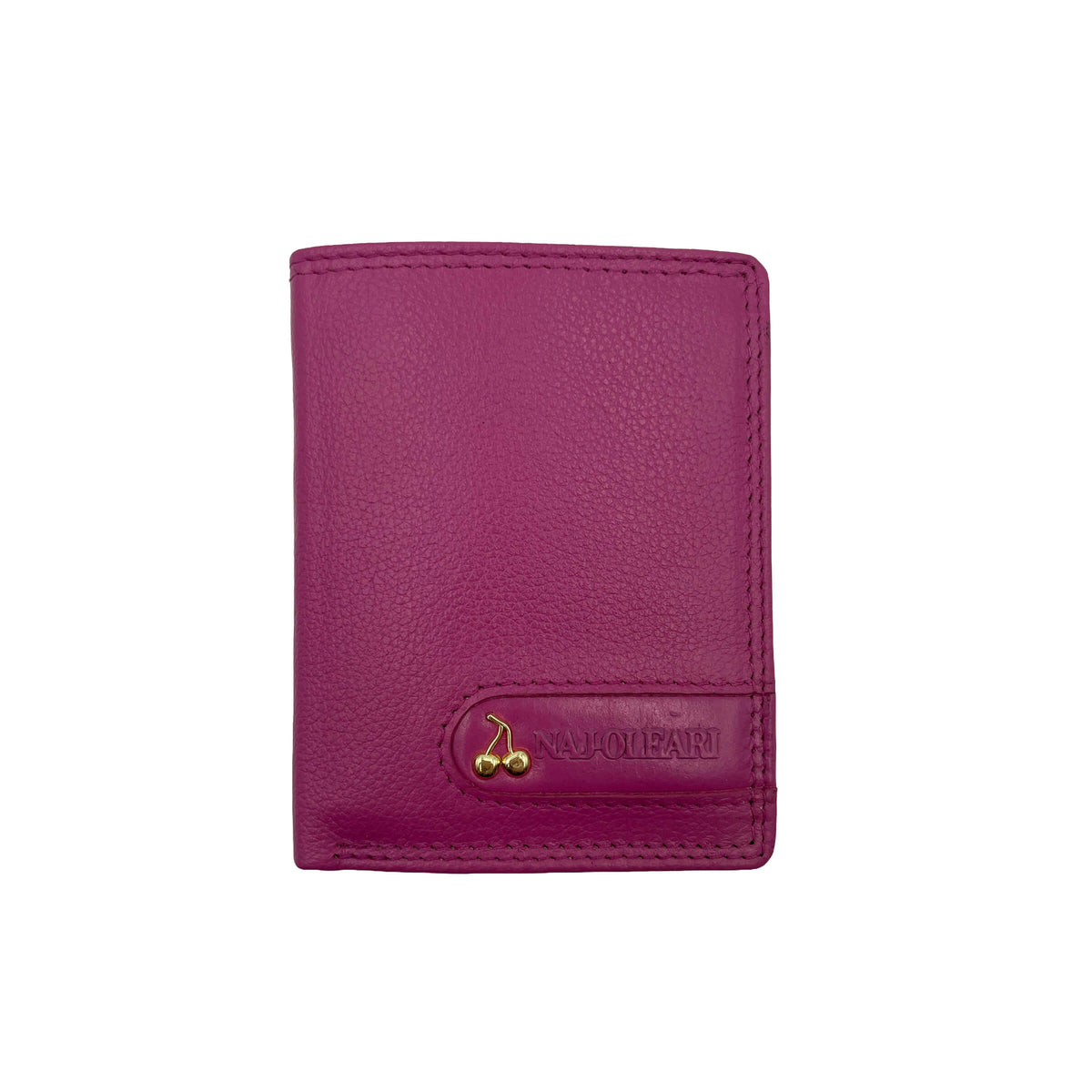 Naj Oleari Portafoglio in Vera Pelle Fucsia con Interno Multicolore - 1837/RW3 FU