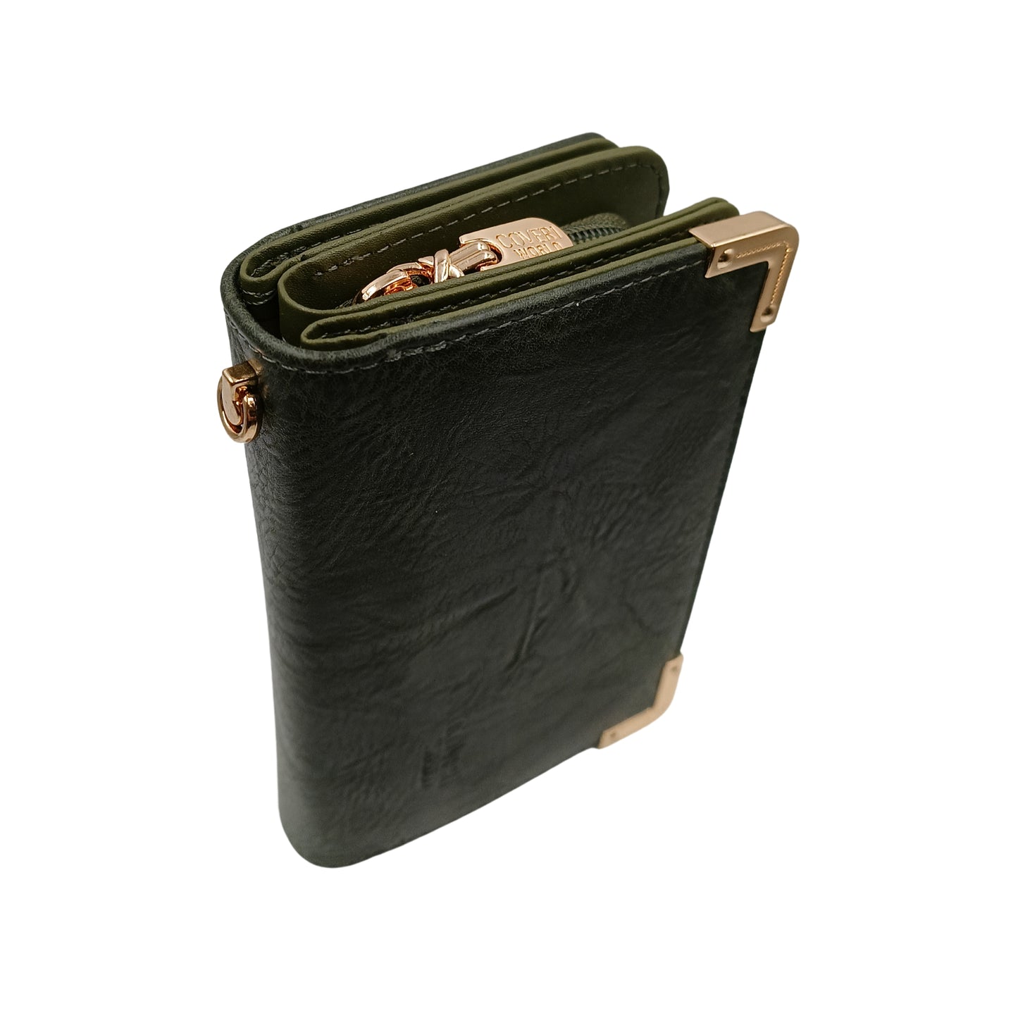 Portafoglio donna Coveri World verde vista frontale P00000J1