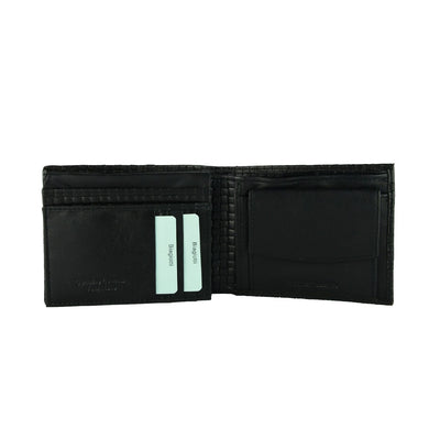 Portafoglio uomo Biagiotti vera pelle nero aperto 8 slot P02057G