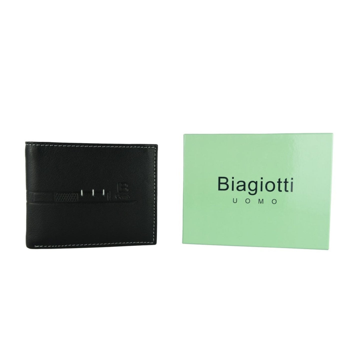 PORTAFOGLIO DA UOMO LAURA BIAGIOTTI NERO VERA PELLE DESIGN19