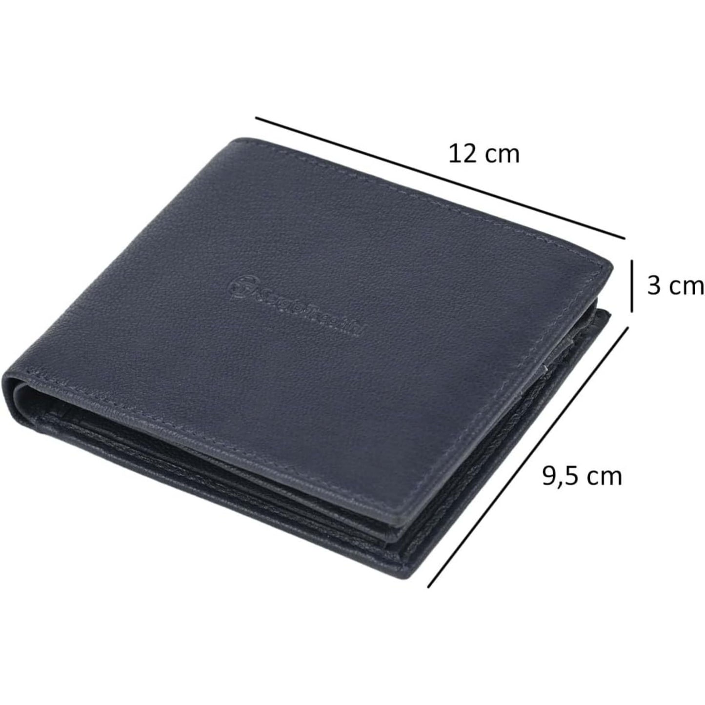 Portafoglio Tacchini navy blu vera pelle dettaglio P02061B