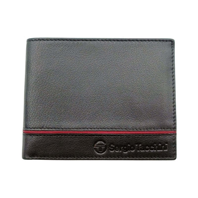 PORTAFOGLIO DA UOMO SERGIO TACCHINI NERO IN VERA PELLE CON BORDO ROSSO - K50133P029NER