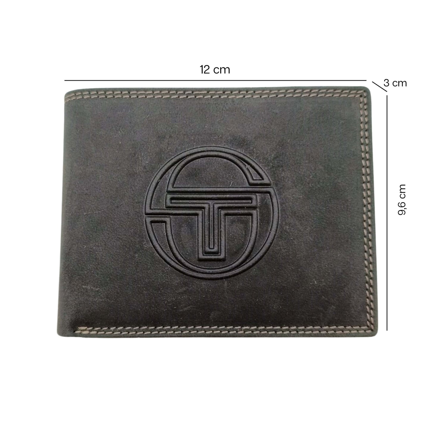 PORTAFOGLIO DA UOMO SERGIO TACCHINI NERO IN VERA PELLE CON LOGO E CUCITURE A CONTRASTO - K501085P029NER