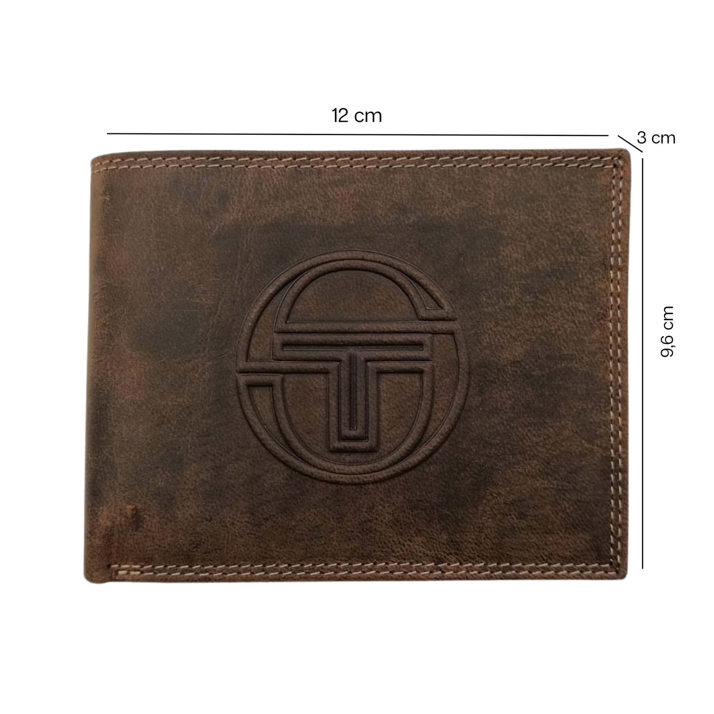 PORTAFOGLIO DA UOMO SERGIO TACCHINI TESTA DI MORO IN VERA PELLE CON LOGO E CUCITURE A CONTRASTO - K501085P029TM