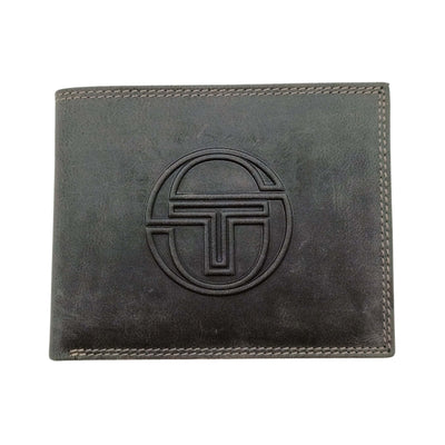 Portafoglio uomo Tacchini vera pelle blu navy logo cuciture P02061G