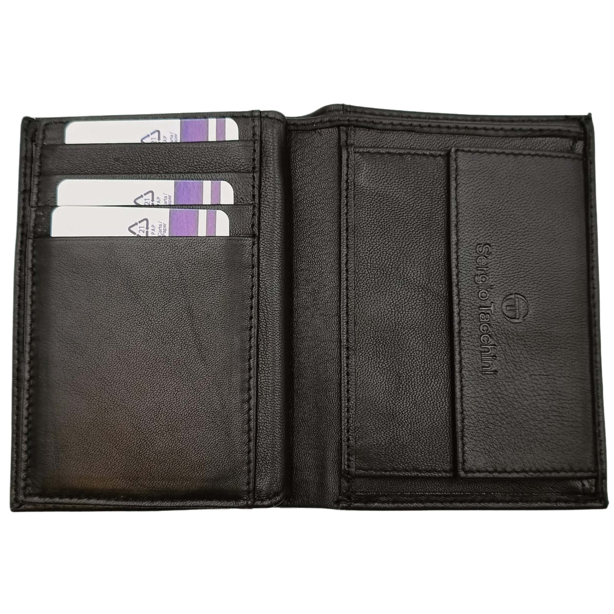 PORTAFOGLIO VERTICALE TASCONCINO SERGIO TACCHINI NERO IN VERA PELLE - K50116P102NER