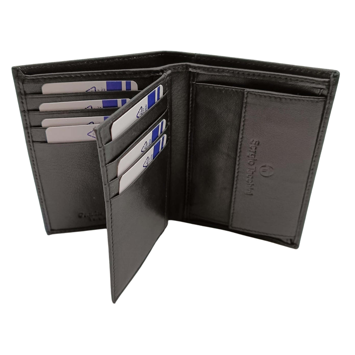 PORTAFOGLIO VERTICALE TASCONCINO SERGIO TACCHINI NERO IN VERA PELLE - K50116P102NER