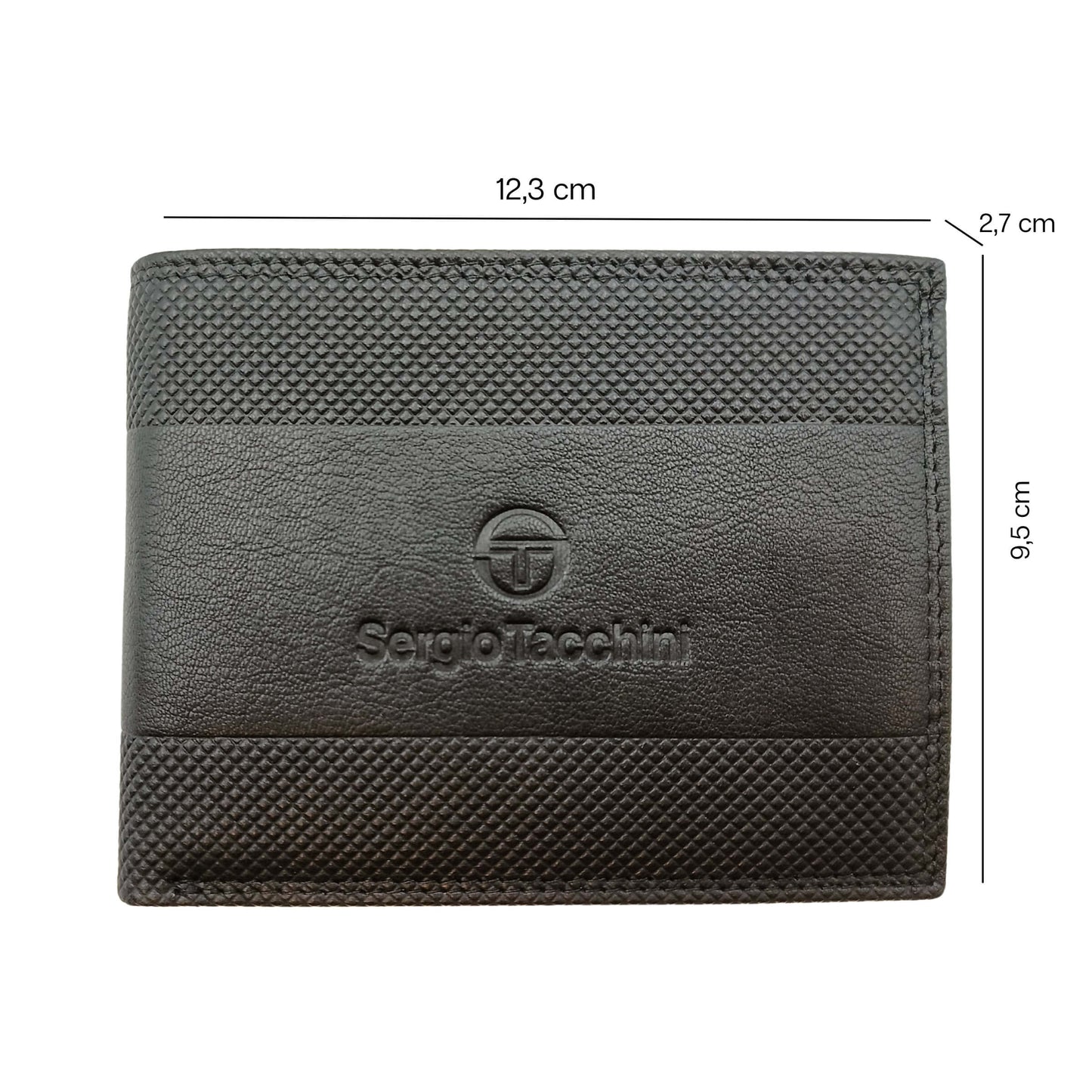 PORTAFOGLIO DA UOMO SERGIO TACCHINI NERO IN VERA PELLE CON GOFFRATURA LATERALE - K50085P029NER