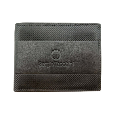 Portafoglio uomo Tacchini vera pelle nera goffratura laterale P02061K
