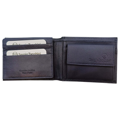 Portafoglio Tacchini blu navy aperto scomparti interni P02061M