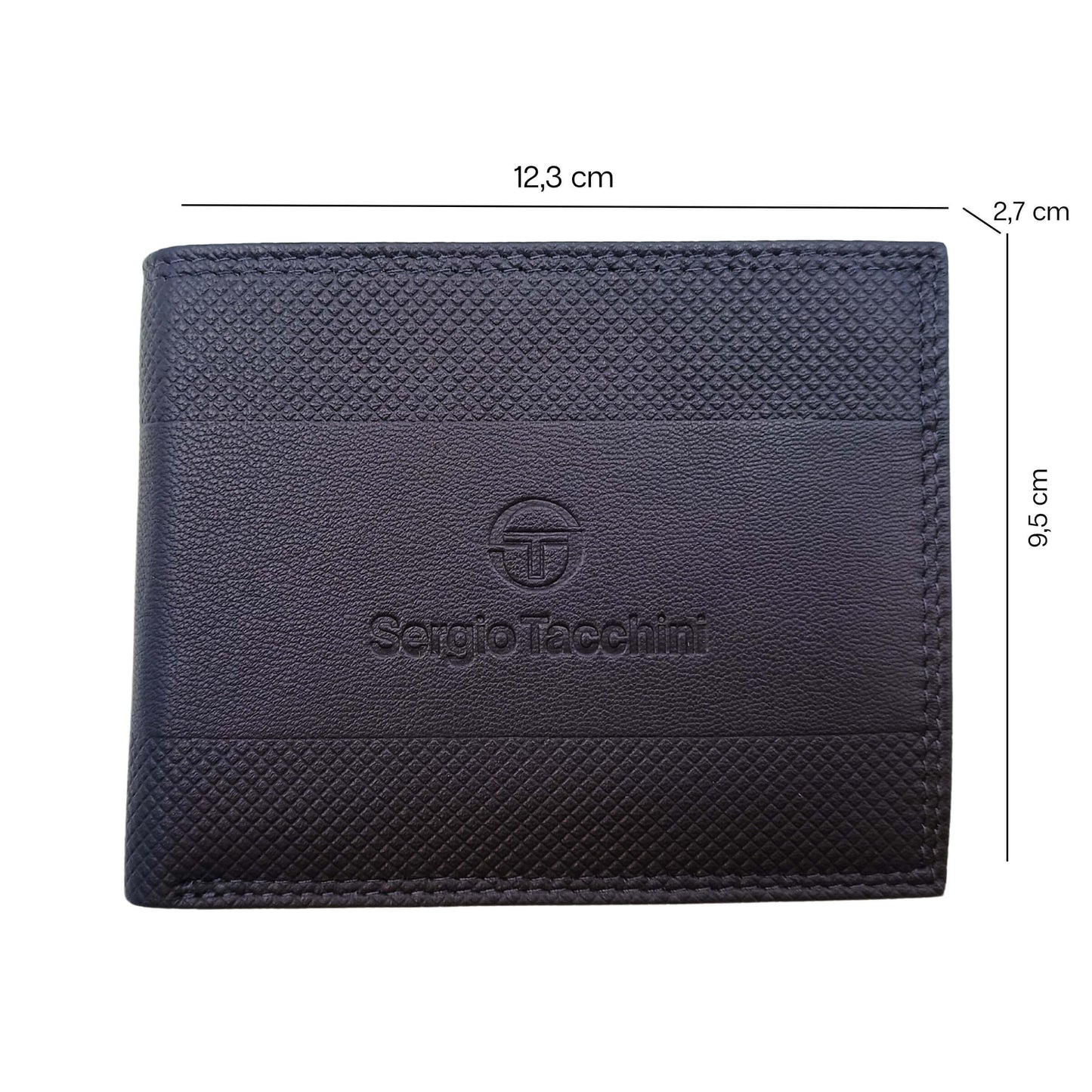 PORTAFOGLIO DA UOMO SERGIO TACCHINI BLU NAVY IN VERA PELLE CON GOFFRATURA LATERALE - K50085P029NAV