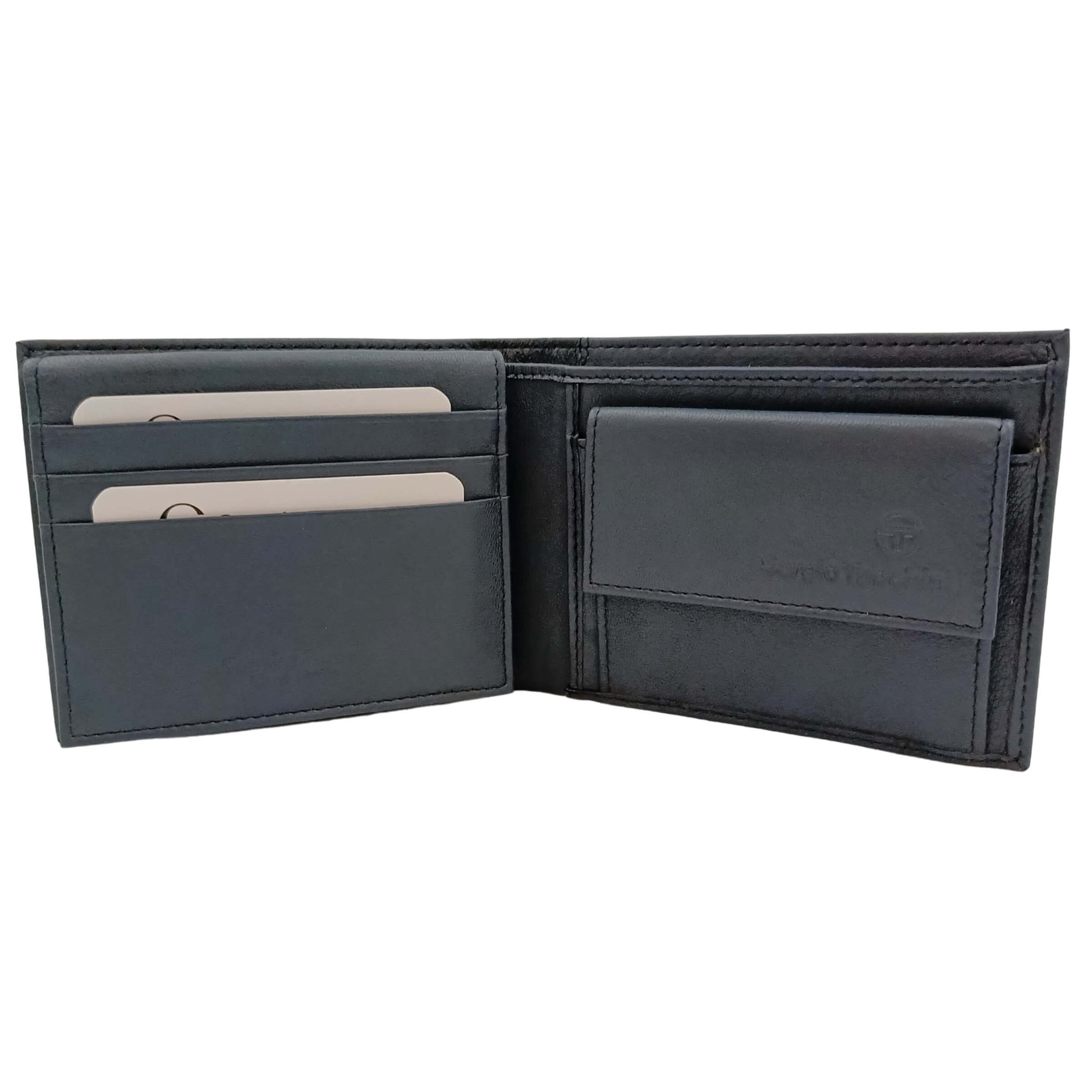 Portafoglio Tacchini navy blu aperto scomparti interni P02061R