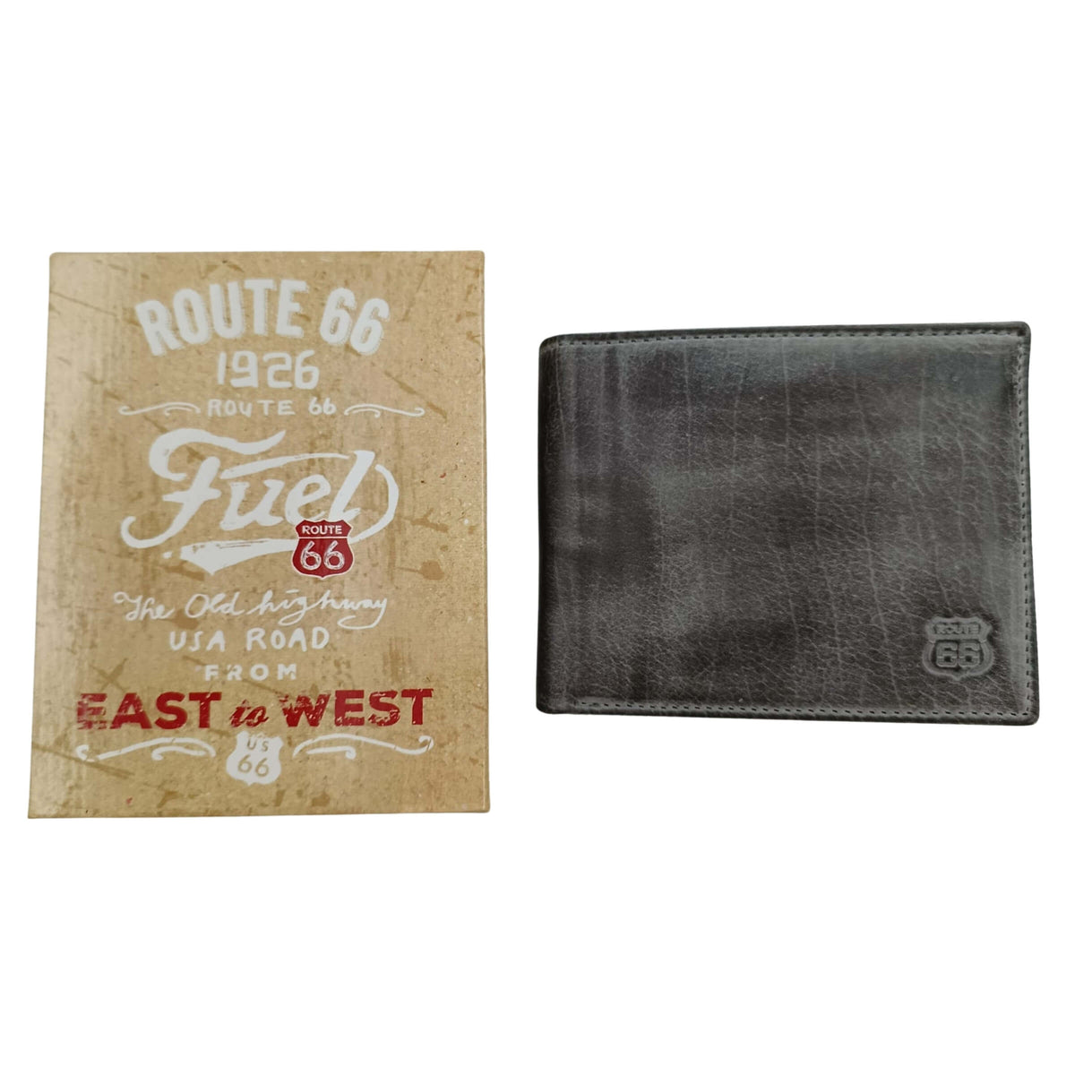PORTAFOGLIO DA UOMO ROUTE 66 NERO IN VERA PELLE - 1916KANSNE