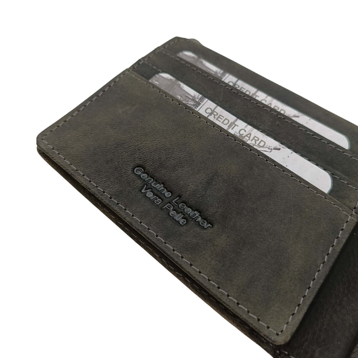 PORTAFOGLIO DA UOMO ROUTE 66 NERO IN VERA PELLE CON LOGO INCISO - 1916ROAD2 NE