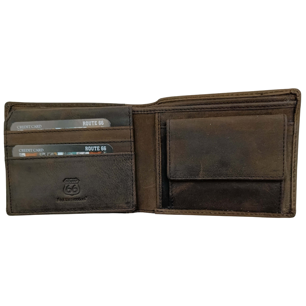 PORTAFOGLIO DA UOMO ROUTE 66 NERO IN VERA PELLE - 1916 MIS5 NE