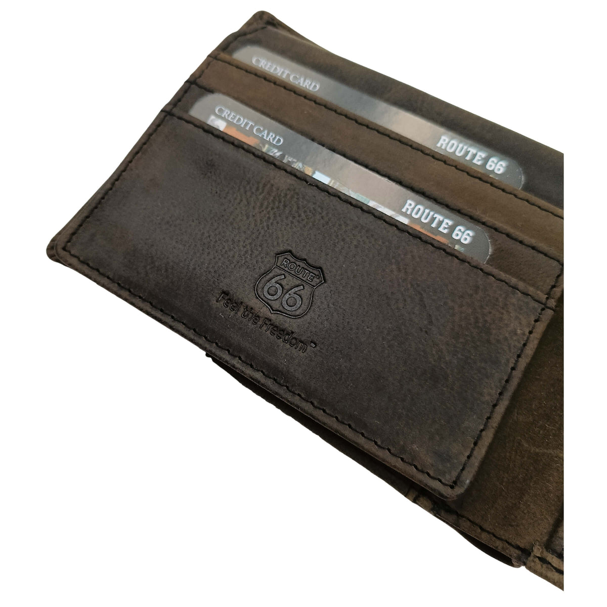PORTAFOGLIO DA UOMO ROUTE 66 NERO IN VERA PELLE - 1916 MIS5 NE