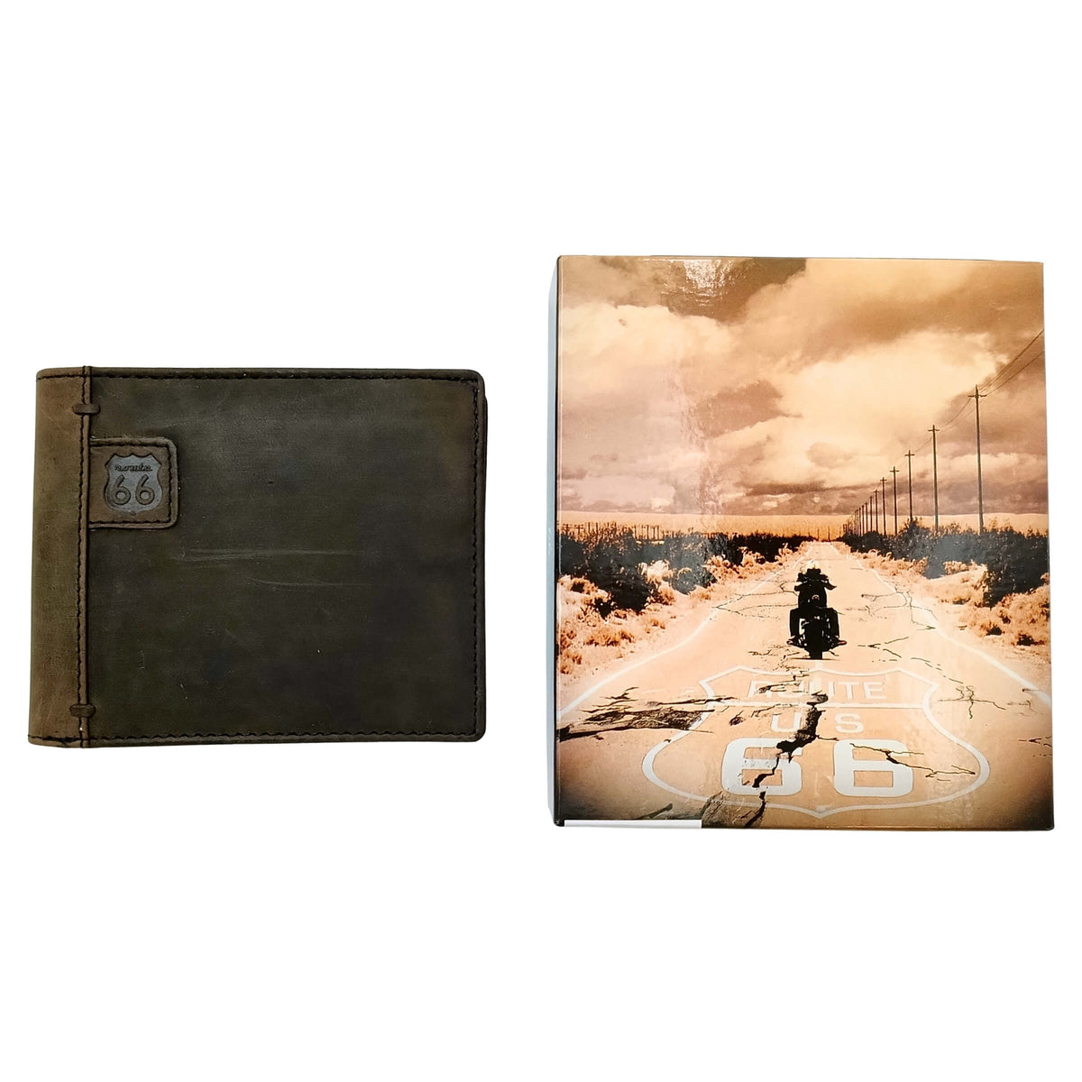 PORTAFOGLIO DA UOMO ROUTE 66 NERO IN VERA PELLE - 1916 MIS5 NE
