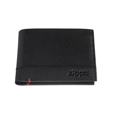 Portafoglio uomo Zippo pelle Nappa nera bi-fold portamonete P023191