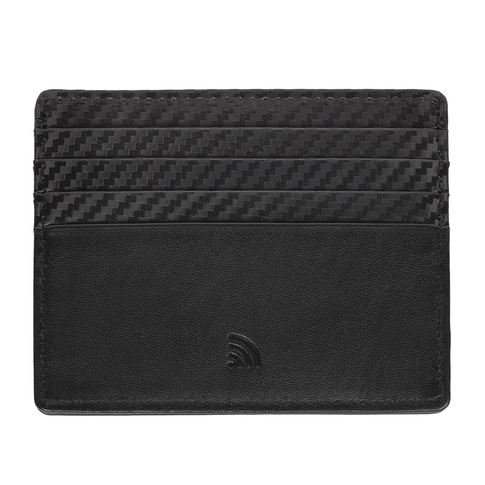 Dettaglio finitura fibra carbonio porta carte Zippo RFID 9 slot
