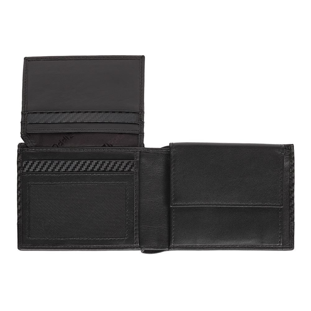 Portafoglio Zippo fibra carbonio nero design compatto chiuso P02320B