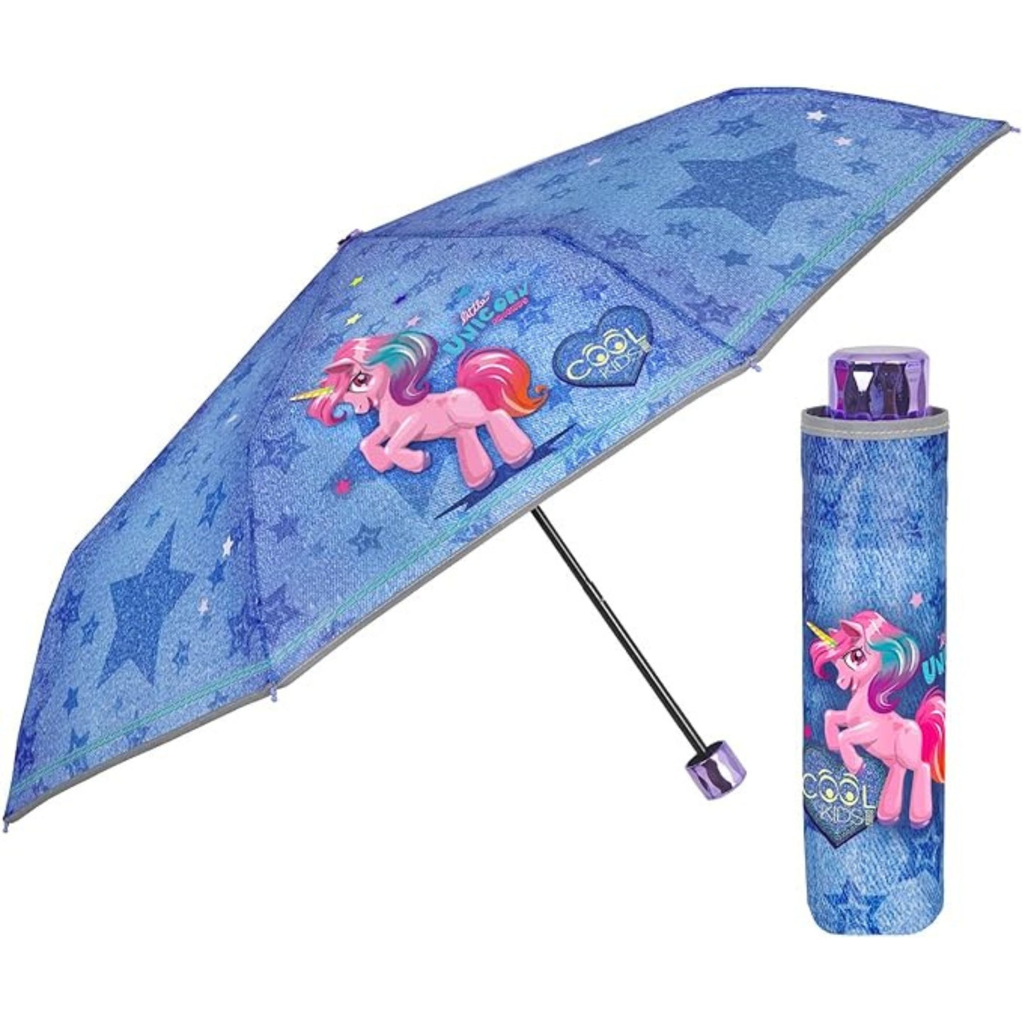 OMBRELLO PERLETTI 50cm MINI UNICORNO COOL KIDS 8 BACCHETTE MANUALE D.50 cm - 15622