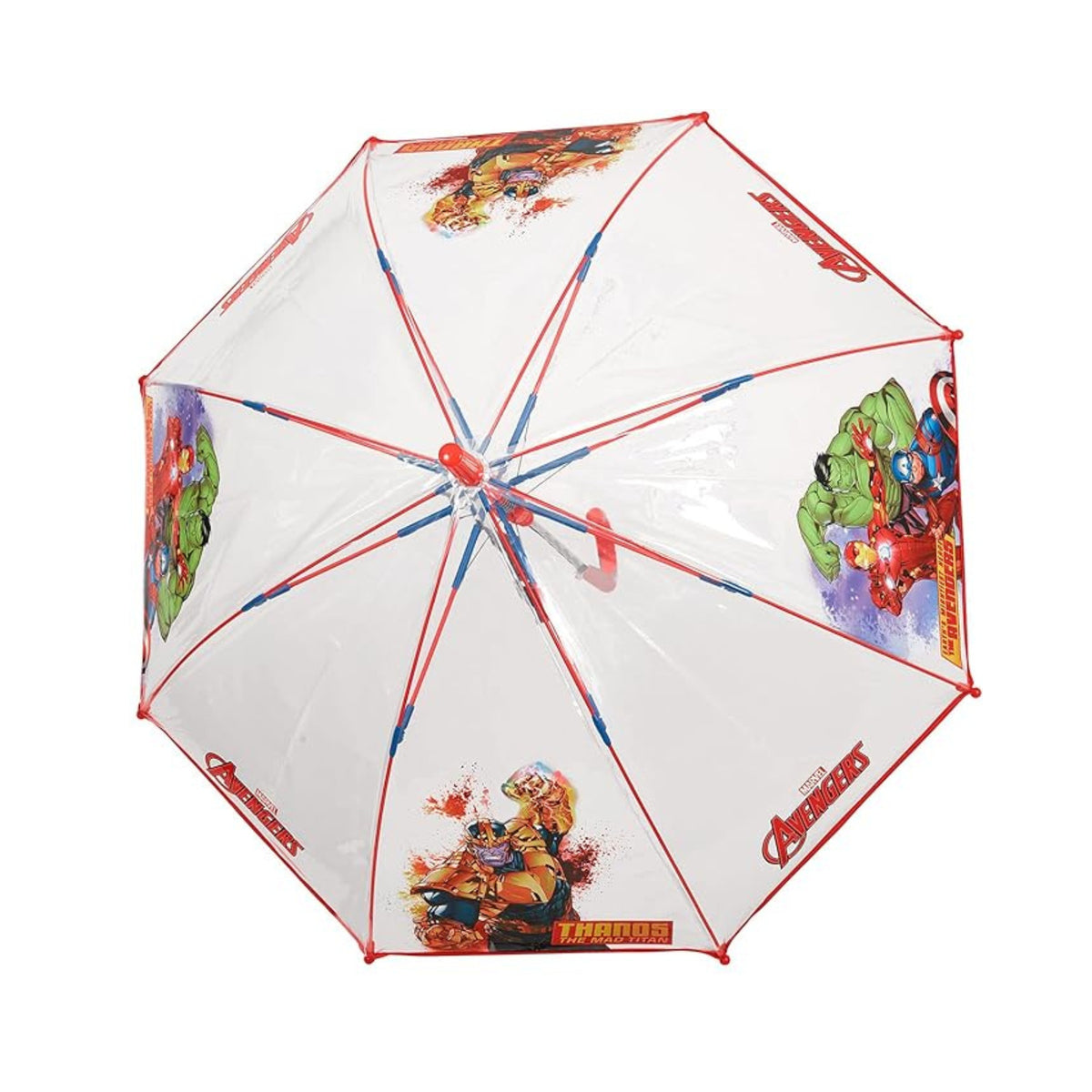 OMBRELLO PERLETTI 45cm AVENGERS CUPOLA POE TRASPARENTE 8 BACCHETTE AUTOMATICO D.74 cm - 75279