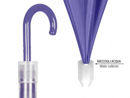 OMBRELLO PERLETTI 61/8 AUTOMATICO TINTA UNITA CON RACCOGLI GOCCE D.104 cm - 12067