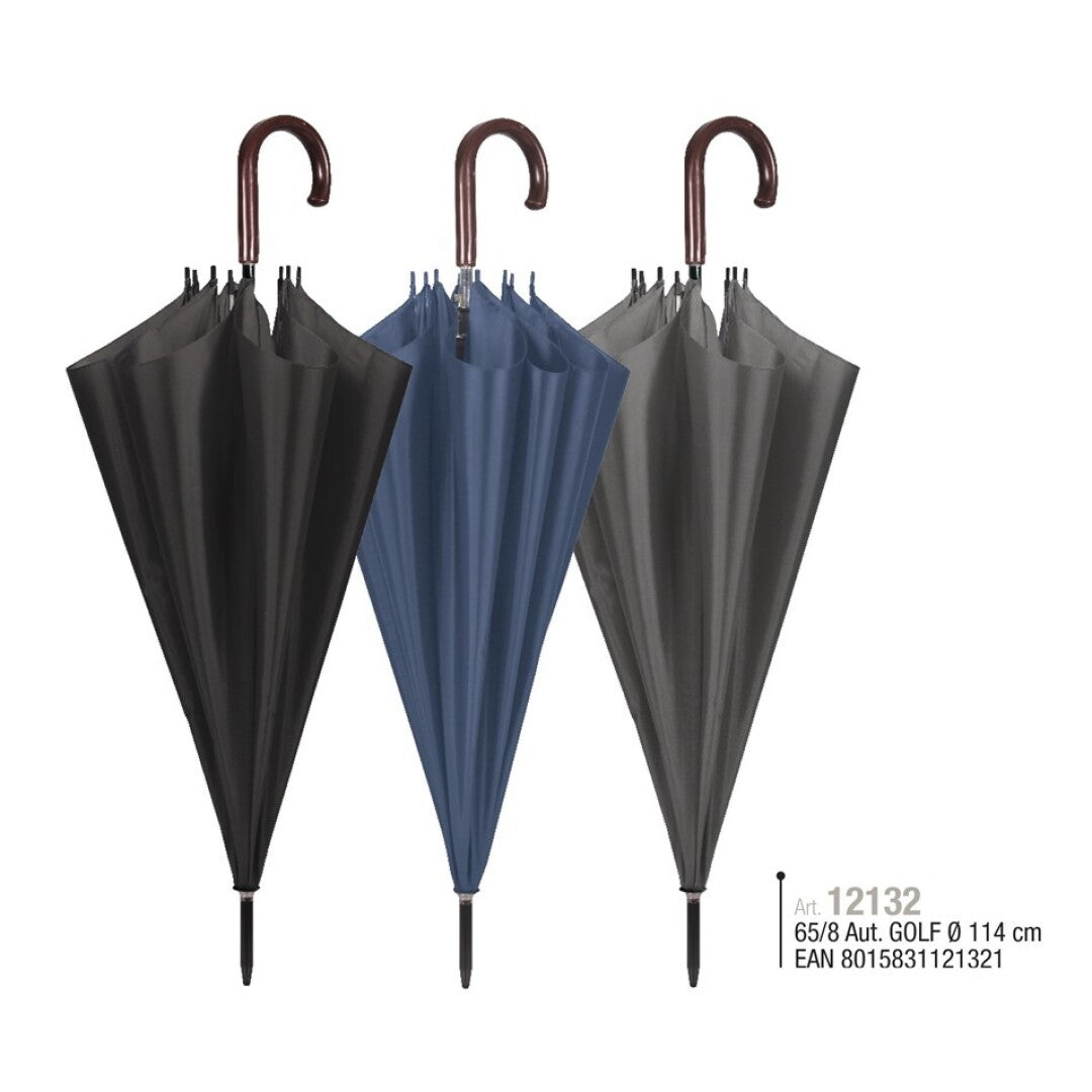 Ombrello Golf Perletti 12132 automatico tinta unita diametro 114 cm