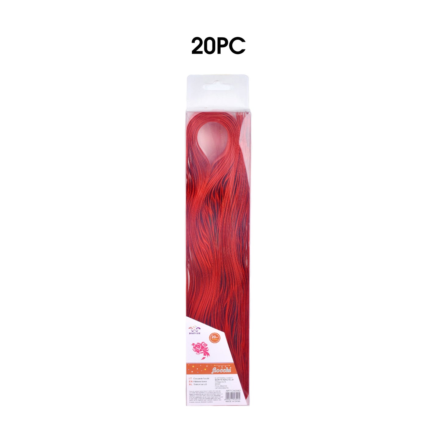 COCCARDE FIOCCO SVELTO 30mm STRIP ROSSO (20PZ)