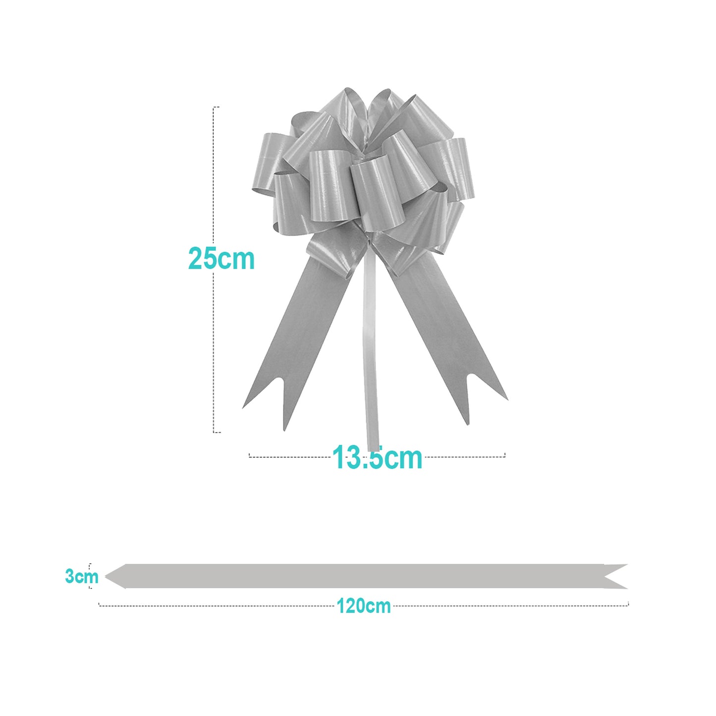 COCCARDE FIOCCO SVELTO 30mm STRIP ARGENTO (20PZ)