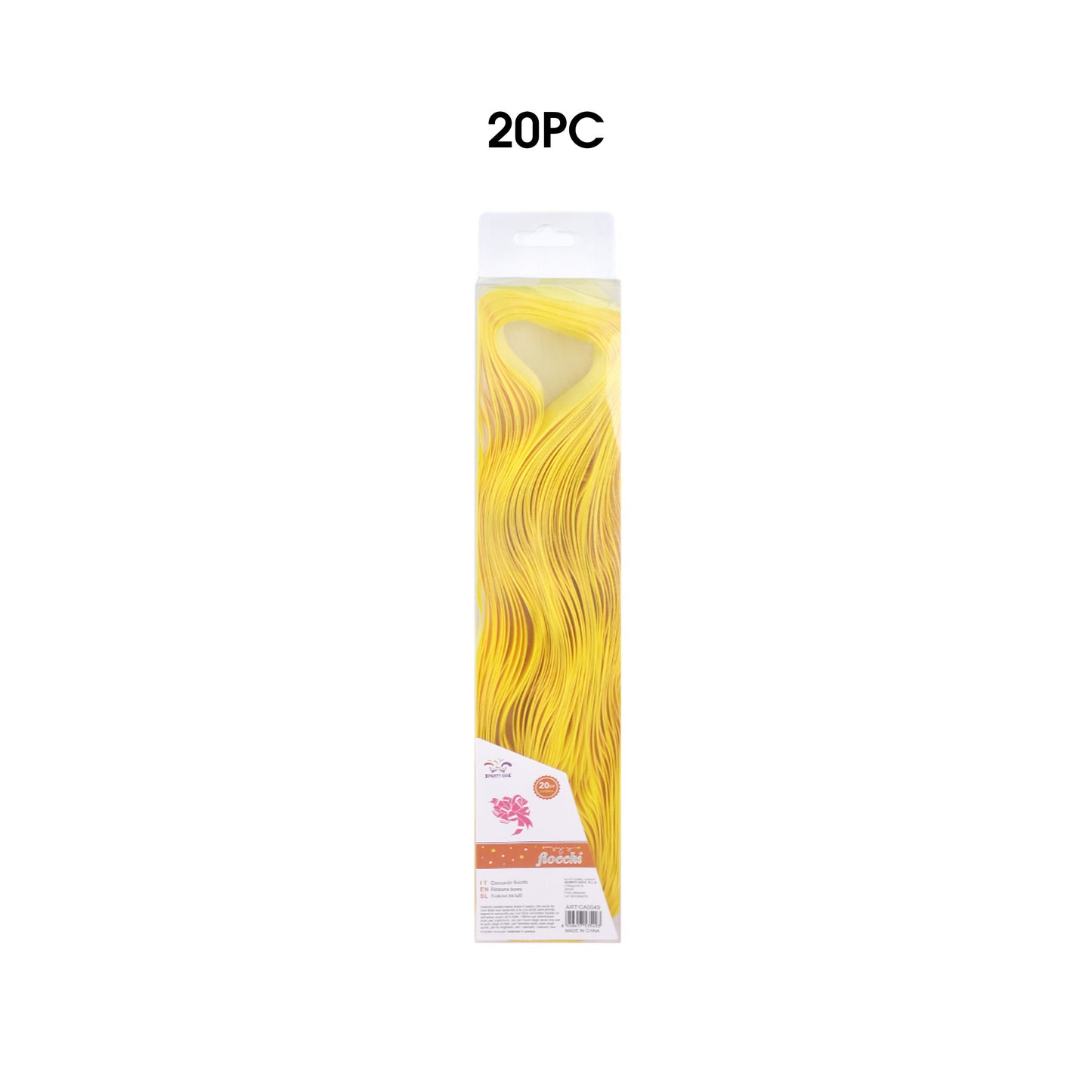 COCCARDE FIOCCO SVELTO 30mm STRIP GIALLO (20PZ)