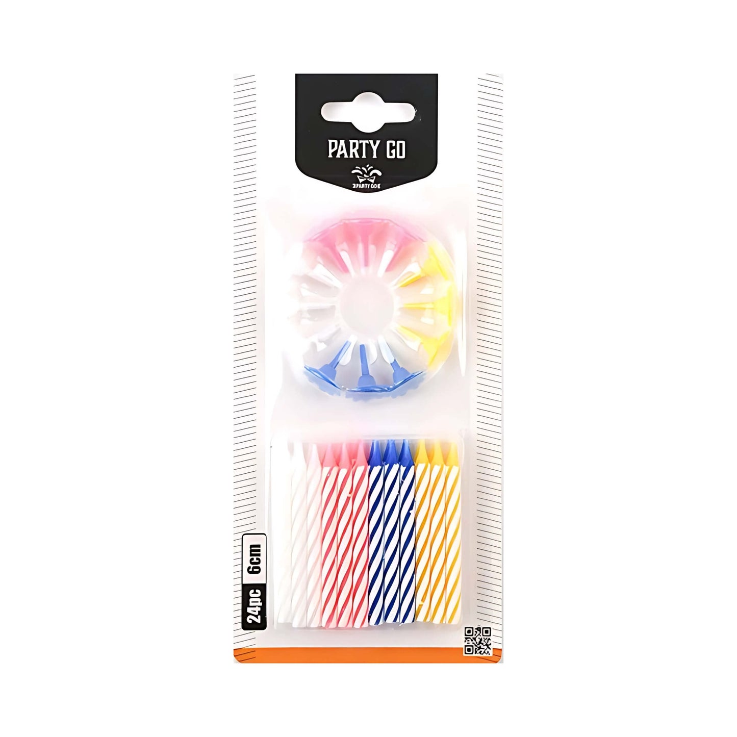 24 CANDELINE A SPIRALE COLORATE DA 6 cm