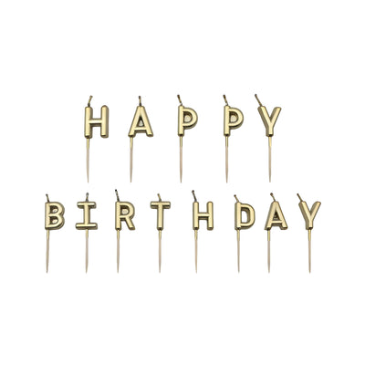 SET 13 CANDELINE HAPPY BIRTHDAY ORO DA 8 cm