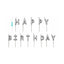 SET 13 CANDELINE HAPPY BIRTHDAY ARGENTO DA 8 cm