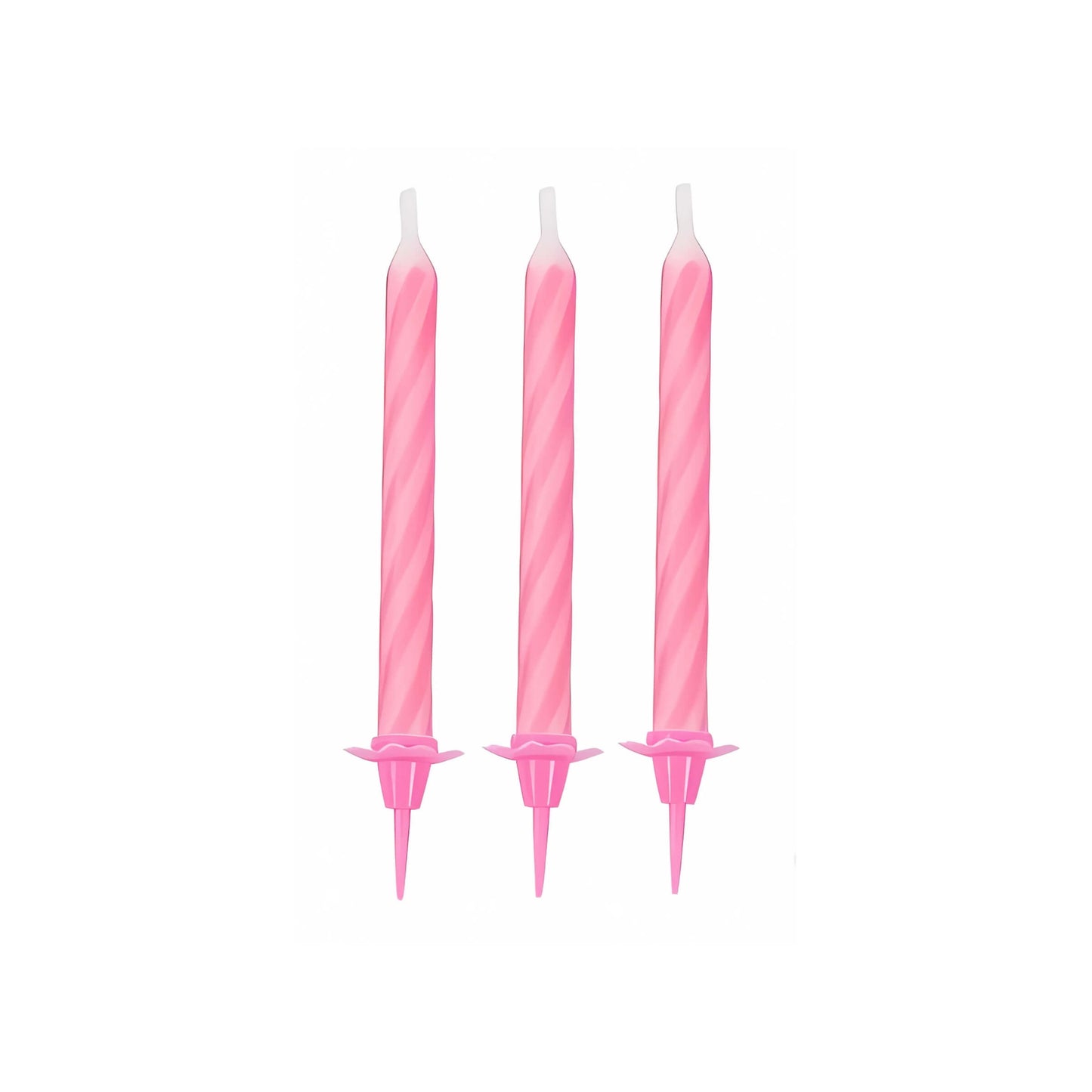 24 CANDELINE A SPIRALE ROSA DA 8 cm