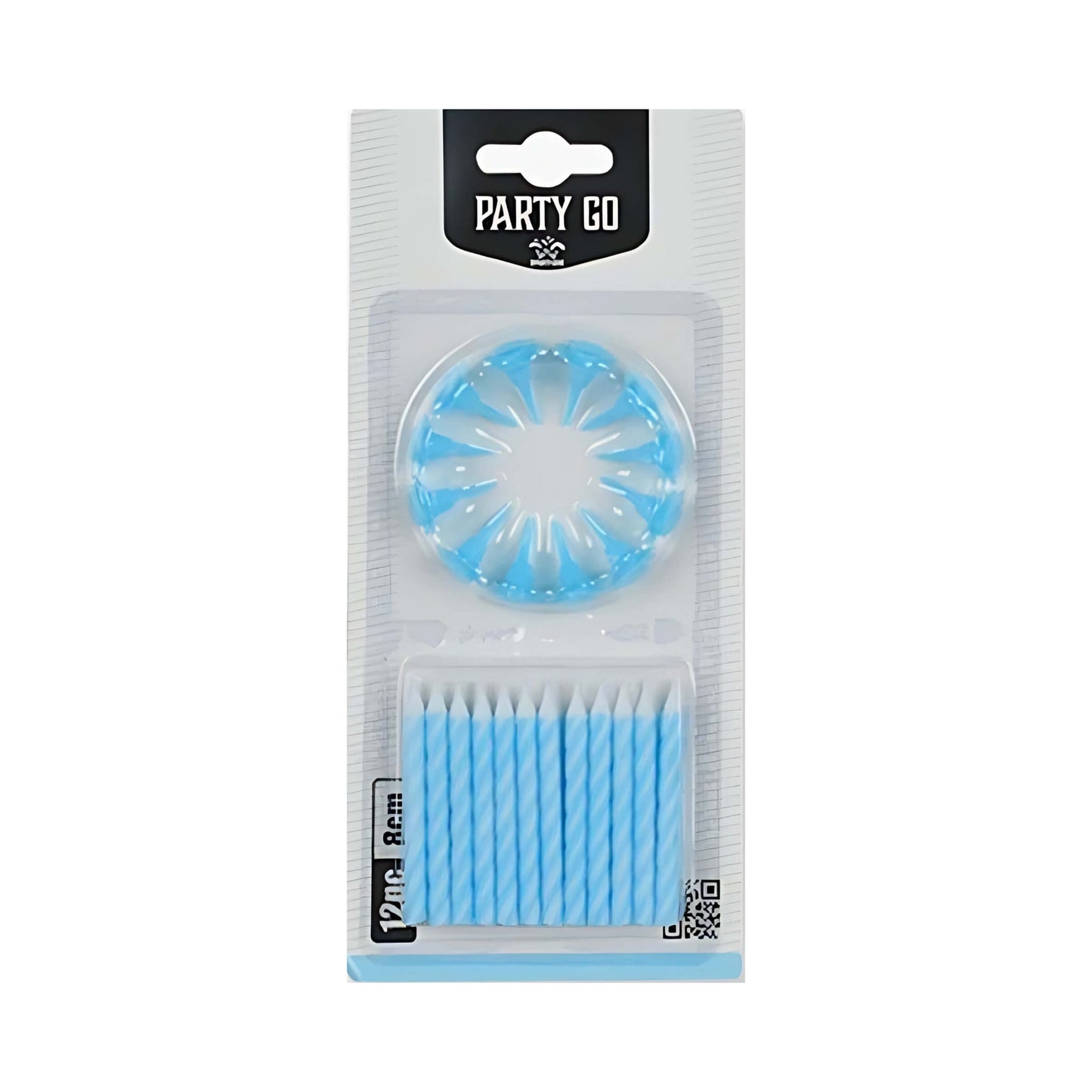 24 CANDELINE A SPIRALE AZZURRE DA 8 cm