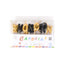 SET 14 PEZZI CANDELINE LETTERE BUON COMPLEANNO COLORI ORO E NERO PER TORTA DA 8 cm