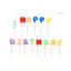 SET 13 PEZZI CANDELINE LETTERE HAPPY BIRTHDAY COLORATE PER TORTA DA 7,5 cm