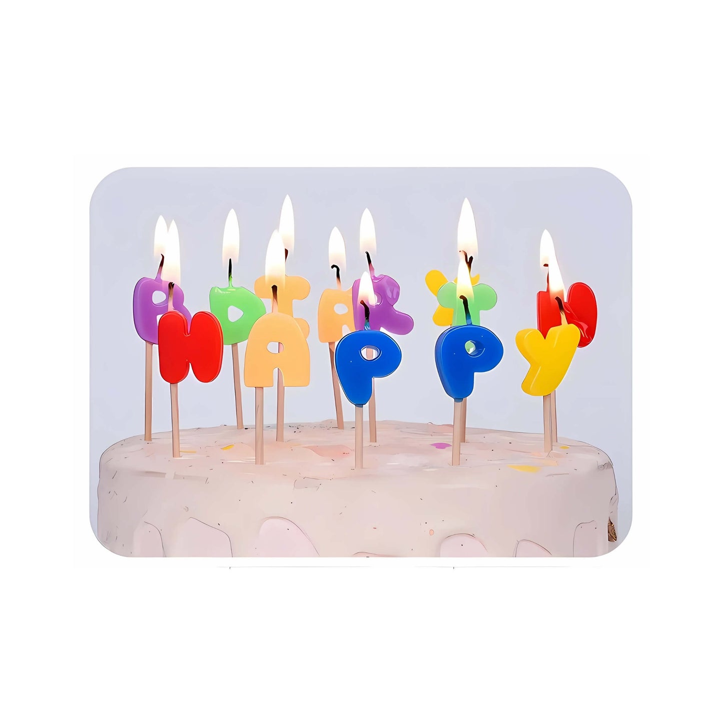 SET 13 PEZZI CANDELINE LETTERE HAPPY BIRTHDAY COLORATE PER TORTA DA 7,5 cm