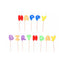 SET 13 PEZZI CANDELINE LETTERE HAPPY BIRTHDAY COLORATE PER TORTA DA 7,5 cm