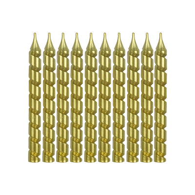 Dettaglio design a spirale candela filettata dorata metallizzata