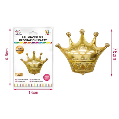 Palloncino Corona Dorata Mylar 76 cm