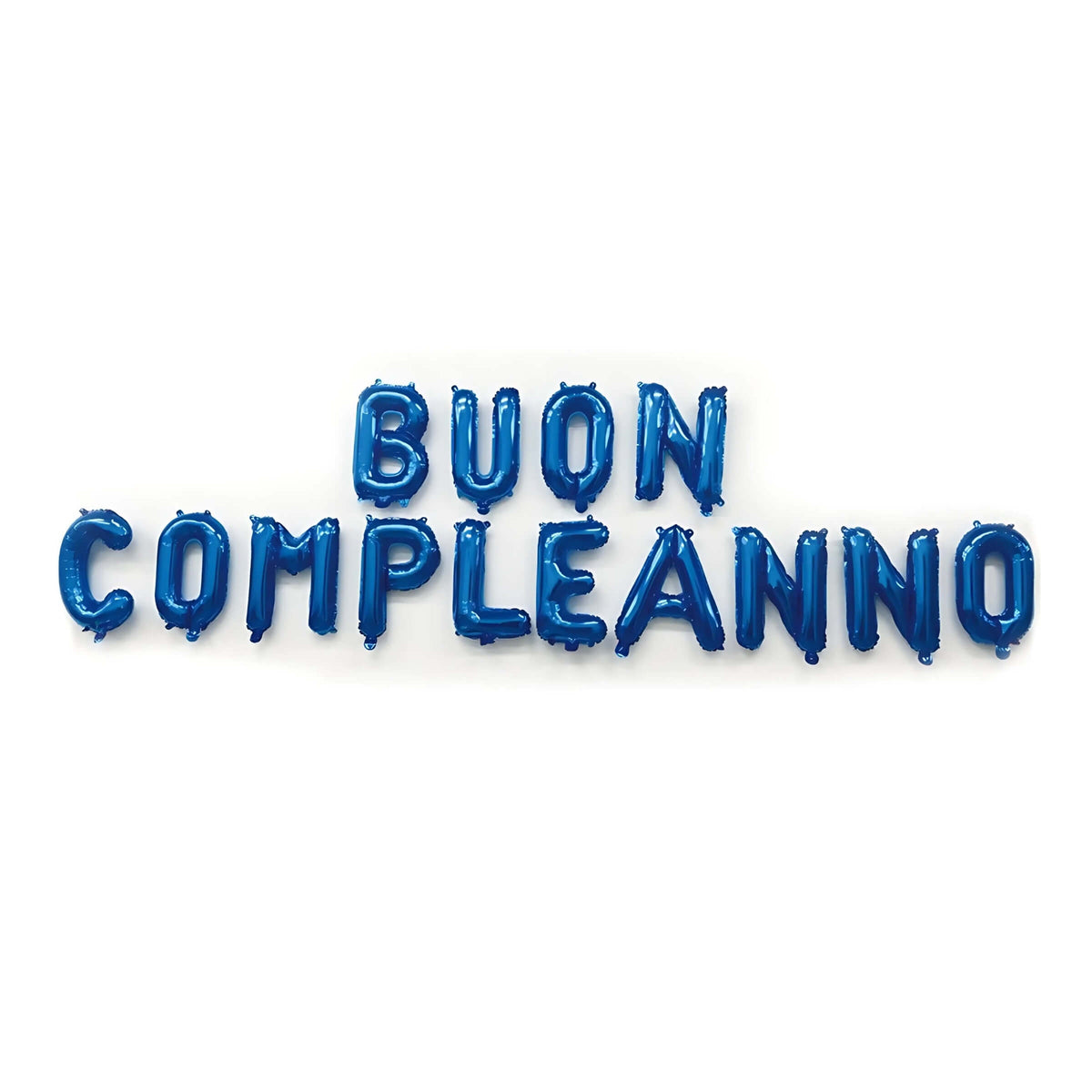 Set 14 Lettere Buon Compleanno Palloncini Mylar Blu da 40 cm