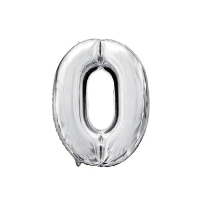 Palloncino in Mylar N.0 Argento - 110 cm